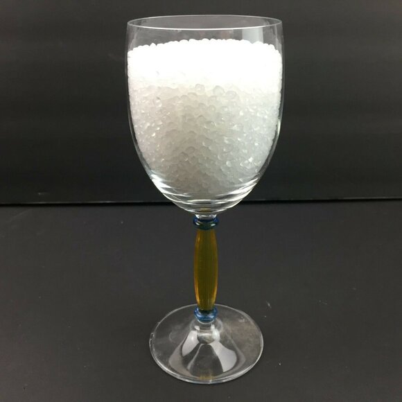 Yellow Stem Wine Glass Set Of 2 Drinking Cups Kitchen Drinkware - Picture 12 of 12